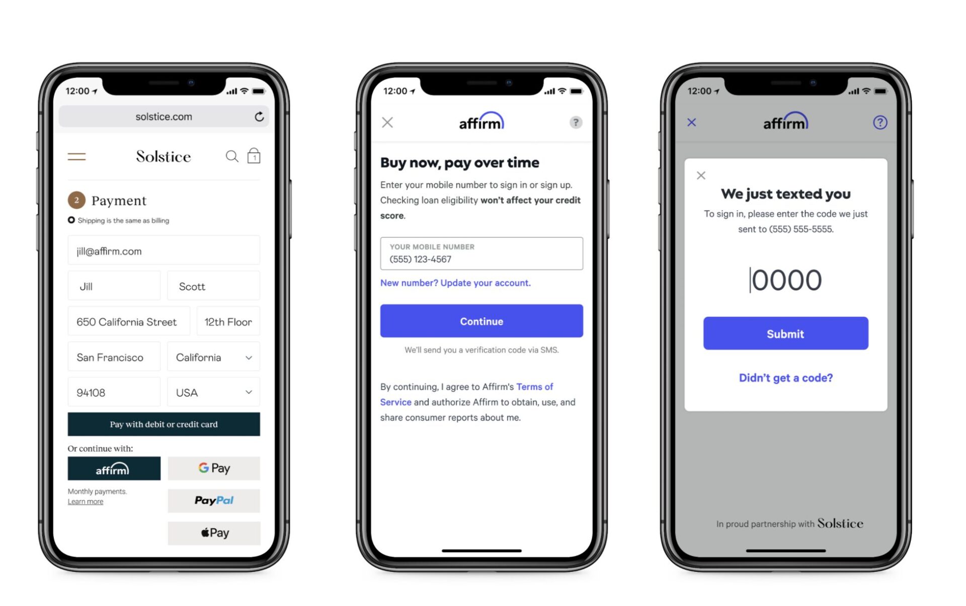 affirm loan checkout screenshot